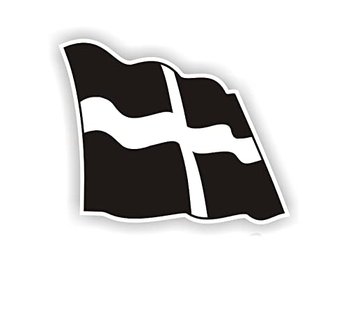 Sea View Stickers Cornwall Aufkleber mit gewellter Flagge, für Auto, Wohnmobil von Sea View Stickers
