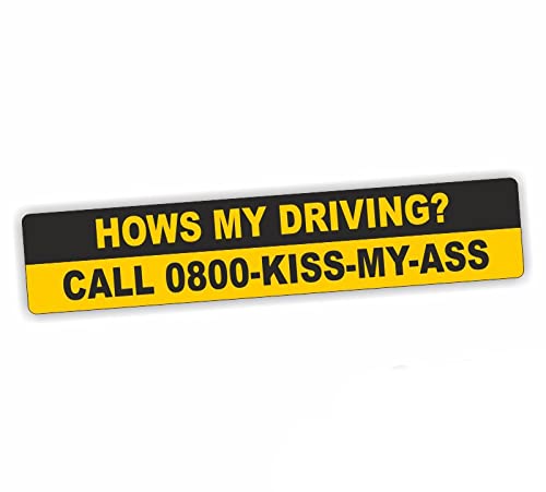Sea View Stickers Lustiger Autoaufkleber mit Aufschrift "Hows My Driving Call 0800 Kiss My Arse" von Sea View Stickers