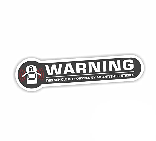 Sea View Stickers Lustiger Auto-Aufkleber mit Aufschrift "Warning This Vehicle is Protected by an Anti Theft" von Sea View Stickers