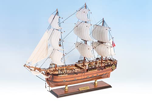 Seacraft Gallery HMB Endeavour 17,7 Zoll handgefertigtes Holzmodellschiff - komplett montiertes Modellschiff - Holzmodellschiff Dekor - British Navy Royal History - montierte Modellschiffe von Seacraft Gallery