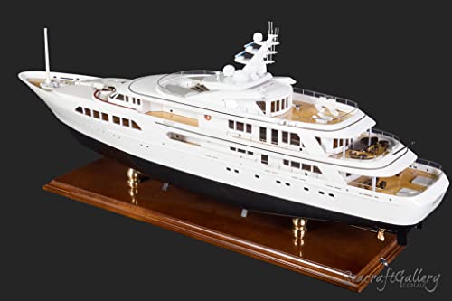 Seacraft Gallery Majestic Motoryachtmodell mit LED-Leuchten 31,5 Zoll – zusammengebautes Holz-Replikat-Bootsdekor – Holzdekor Holzmodellboot – Modellschiffe – Bootsdisplay – Super-Yacht-Modell von Seacraft Gallery