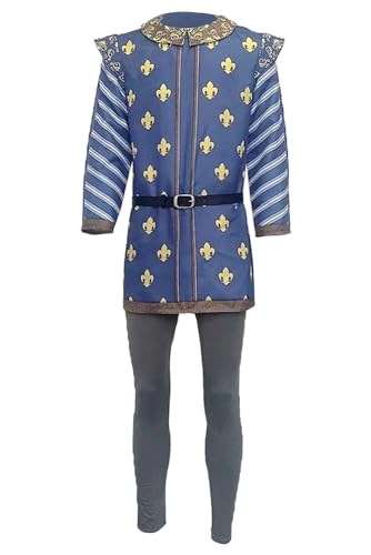 Seaehey Charmantes Herren-Kostüm, Jacke, Hose, Outfit, Film, Prinz, Cosplay, Hemd, Halloween, Abschlussball, Anzug für Erwachsene (Blau, Größe M) von Seaehey