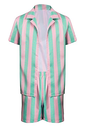 Seaehey Cosplay Kostüm Herren Hawaiihemd Kurzarm Hemd Gestreiftes Freizeithemd Strandshorts Funky Sommer Strand Top Hose Set Urlaub Halloween Karneval Outfit Seaehey Cosplay Kostüm Herren Hawaiihemd Kurzarm Hemd Gestreiftes Freizeithemd Strandshorts Funky Sommer Strand Top Hose Set Urlaub Halloween Karneval Outfit von Seaehey