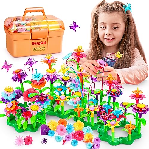 Seagoal Blumengarten Spielzeug ab 3 Jahre Mädchen | DIY Bouquet Sets Geschenkidee mädchen | Kunst Blumenarrangement 3 4 5 6 für Mädchen und Jungen | Kinderspielzeug Geschenk ab 3 Jahren von Seagoal