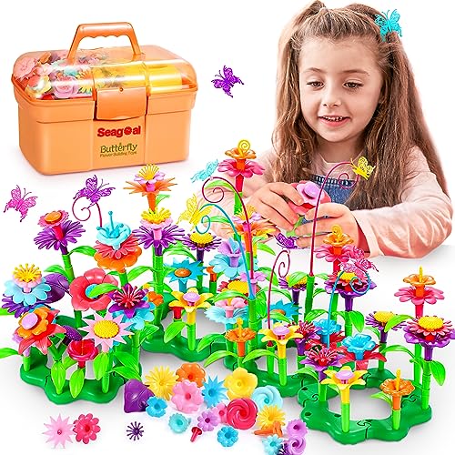 Seagoal Blumengarten Spielzeug ab 3 Jahre Mädchen, DIY Bouquet Sets Geschenkidee mädchen, Kunst Blumenarrangement 3 4 5 6 für Mädchen und Jungen, Ostergeschenke Kinder Spielzeug Geschenk ab 3 Jahren von Seagoal