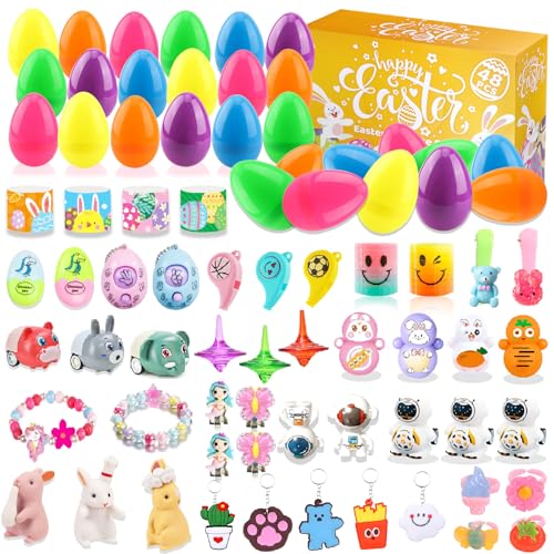 Seamart 48 Stück Vorgefüllte Ostereier mit Cartoon Spielzeug, Armbänder Schlüsselanhänger für Oster Party, Ostereier zum Befüllen, Ostereier Jagd, Osterkorbfüller Geschenk für Kinder(Zufälliger Stil) Seamart 48 Stück Vorgefüllte Ostereier mit Cartoon Spielzeug, Armbänder Schlüsselanhänger für Oster Party, Ostereier zum Befüllen, Ostereier Jagd, Osterkorbfüller Geschenk für Kinder(Zufälliger Stil) von Seamart
