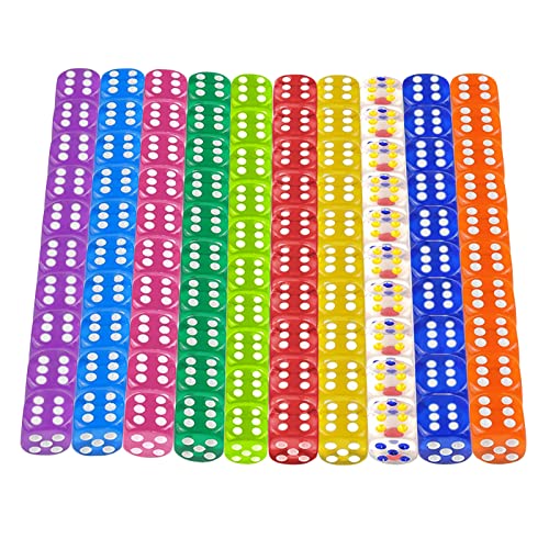 100 Stück Würfel Set, Sechsseitiger Würfel, Transluzente Augenwürfeln, Spielwürfel aus Acryl, Würfel Bunt, Spielwürfel Tischspiele für Spiel und Party (A) 100 Stück Würfel Set, Sechsseitiger Würfel, Transluzente Augenwürfeln, Spielwürfel aus Acryl, Würfel Bunt, Spielwürfel Tischspiele für Spiel und Party (A) von Seasboes