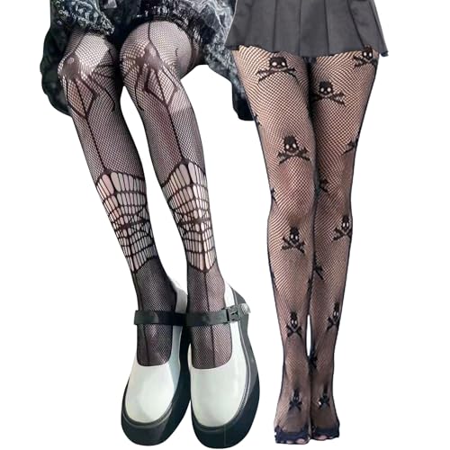 Halloween Kostüm Skelett, Skelett Strumpfhose, Halloween Hostüm Damen, Spinnennetz Strumpfhose für Erwachsene Halloween, Karneval, Mottoparty, Tag Der Toten Festival Karneval Strümpfe von Seasboes