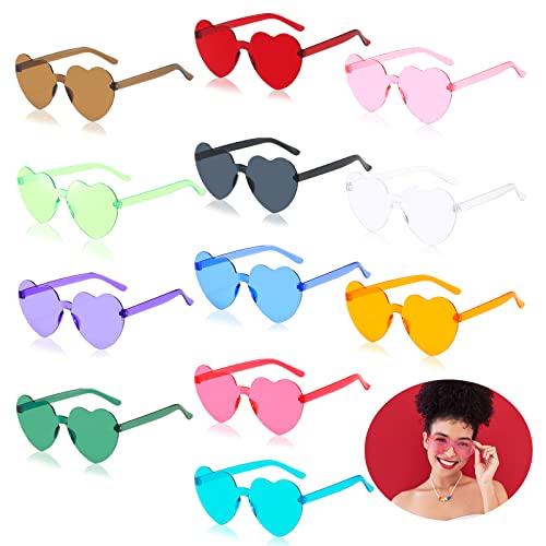 Seasboes 12 Stück Farben Party Brille, Herzform Sonnenbrille, Lustige Partybrillen, Hippie Brille, Retro Farbige Gläser, Randlose Brille für Geburtstagsfeier, Halloween, Foto Requisiten, Maskerade Seasboes 12 Stück Farben Party Brille, Herzform Sonnenbrille, Lustige Partybrillen, Hippie Brille, Retro Farbige Gläser, Randlose Brille für Geburtstagsfeier, Halloween, Foto Requisiten, Maskerade von Seasboes
