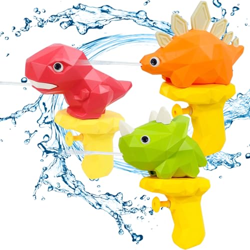 Seasboes Wasserpistole Klein 3 Stück Wasserpistole Tiere für Kinder Mini Wasserpistolen Großer Reichweite Dinosaurier Spielzeuge, Wasserspritzpistolen für Outdoor Strand Pool Sommerpartys Mitgebsel von Seasboes