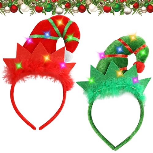 Seasboes Weihnachten Haarreif, 2 Stück Weihnachts Kopfschmuck, LED Elfenhut Weihnachts Haarreif, Elfenhut Stirnband, Weihnachten Haarreif für Kinder, Erwachsene für Weihnachtsbedarf und Urlaubspartys Seasboes Weihnachten Haarreif, 2 Stück Weihnachts Kopfschmuck, LED Elfenhut Weihnachts Haarreif, Elfenhut Stirnband, Weihnachten Haarreif für Kinder, Erwachsene für Weihnachtsbedarf und Urlaubspartys von Seasboes