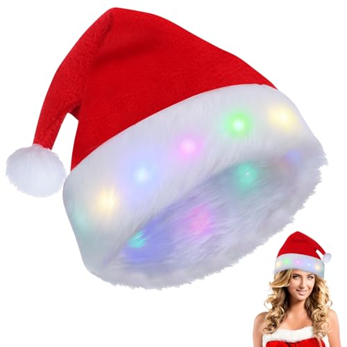 Seasboes Weihnachtsmütze, Nikolausmütze Plüsche, Weihnachtsmann Mütze Rote, Santa Mütze, Klassischer Weihnachtsmann-Outfit aus Samt, Festliche Partyartikel für Weihnachten und Neujahr Seasboes Weihnachtsmütze, Nikolausmütze Plüsche, Weihnachtsmann Mütze Rote, Santa Mütze, Klassischer Weihnachtsmann-Outfit aus Samt, Festliche Partyartikel für Weihnachten und Neujahr von Seasboes