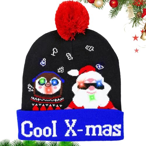 Weihnachtsmützen,LED-Weihnachtsmütze,Weihnachtsmütze Kinder,Leuchtend Weihnachtsmützen,Weihnachtsmützen Einheitsgröße für Erwachsene und Kinder,Strickmütze für Weihnachts(Weihnachtsmann Pinguin) Weihnachtsmützen,LED-Weihnachtsmütze,Weihnachtsmütze Kinder,Leuchtend Weihnachtsmützen,Weihnachtsmützen Einheitsgröße für Erwachsene und Kinder,Strickmütze für Weihnachts(Weihnachtsmann Pinguin) von Seasboes