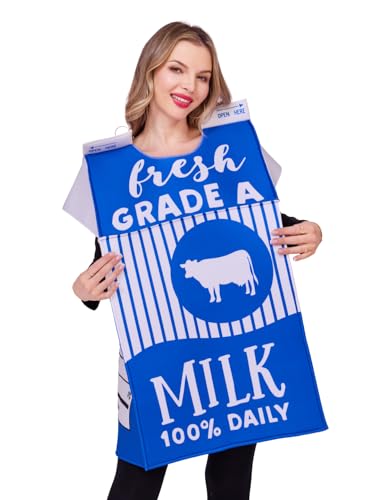 Seasons Milchkarton-Kostüm, Halloween, Lebensmittel-Kostüm, Box, Erwachsene, Herren, Damen, Einheitsgröße, Blau, Einheitsgr��e von Seasons