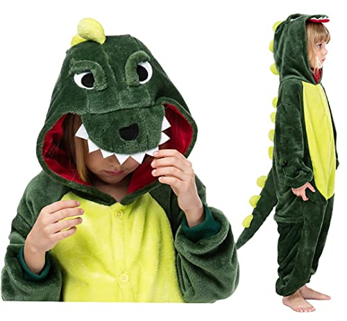 Seawhisper Dinosaurier Drachen Kostüm Kinder Jumpsuit Schlafoverall Tier Dino Pyjamas Karneval Kostüm Faschingskostüme 92 98 104 110 116 122 128 von Seawhisper