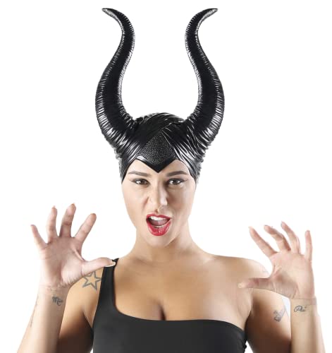 Seawhisper Maleficent Hörner Kostüm Stirnband Kopfbedeckung Evil Queen Halloween Frauen Schwarz Seawhisper Maleficent Hörner Kostüm Stirnband Kopfbedeckung Evil Queen Halloween Frauen Schwarz von Seawhisper