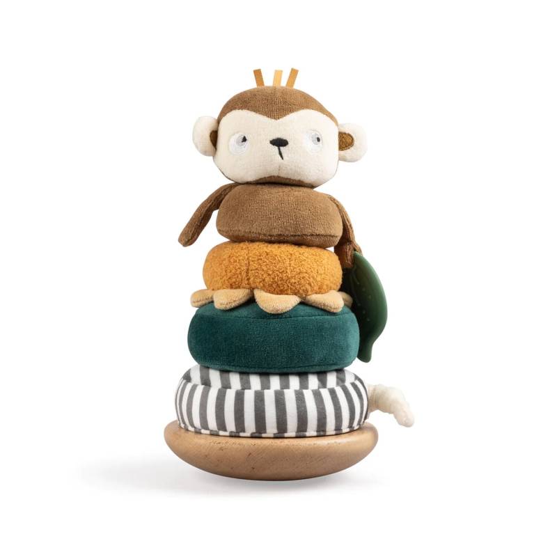 Sebra Maci the Monkey Stapelspielzeug, Braun, Babyspielzeug von Sebra