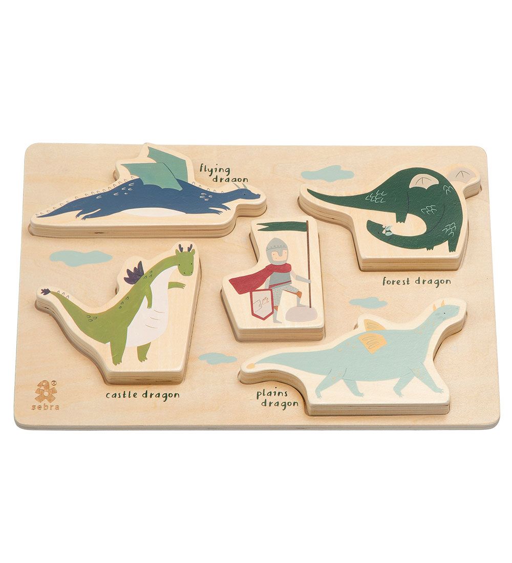 Sebra Puzzlespiel - Holz - Dragon Tales - Sebra - One Size - Puzzlespiele von Sebra