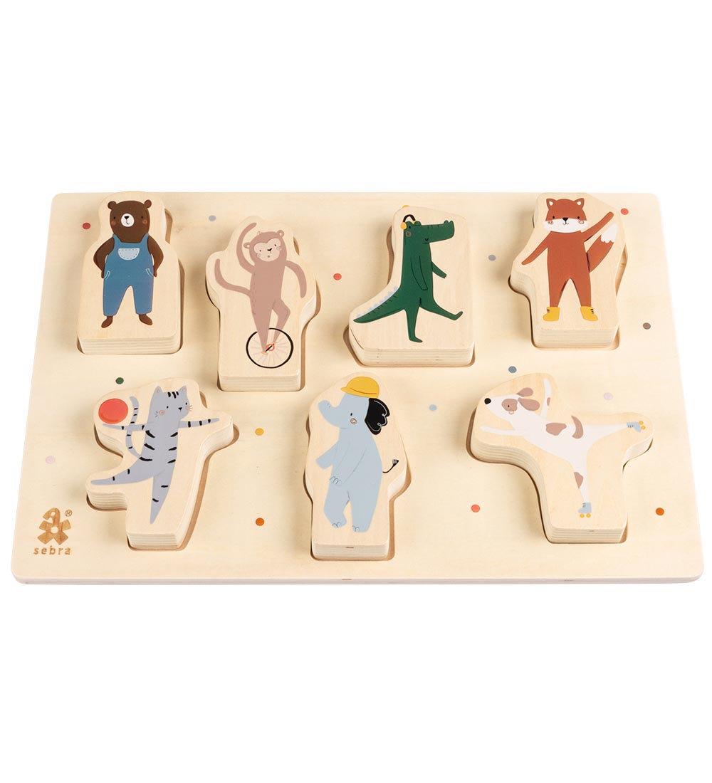 Sebra Puzzlespiel - Holz - Zehen/Baumeister - Sebra - One Size - Puzzlespiele von Sebra