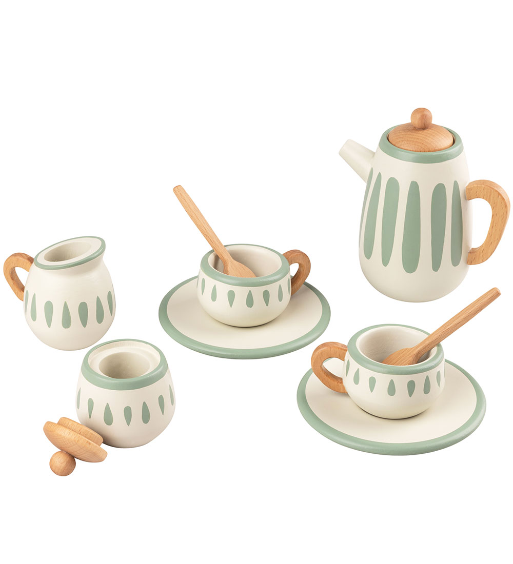 Sebra Spieltee-Set - Holz - Classic+ White/Sage - Sebra - One Size - Spielküchen Sebra Spieltee-Set - Holz - Classic+ White/Sage - Sebra - One Size - Spielküchen von Sebra