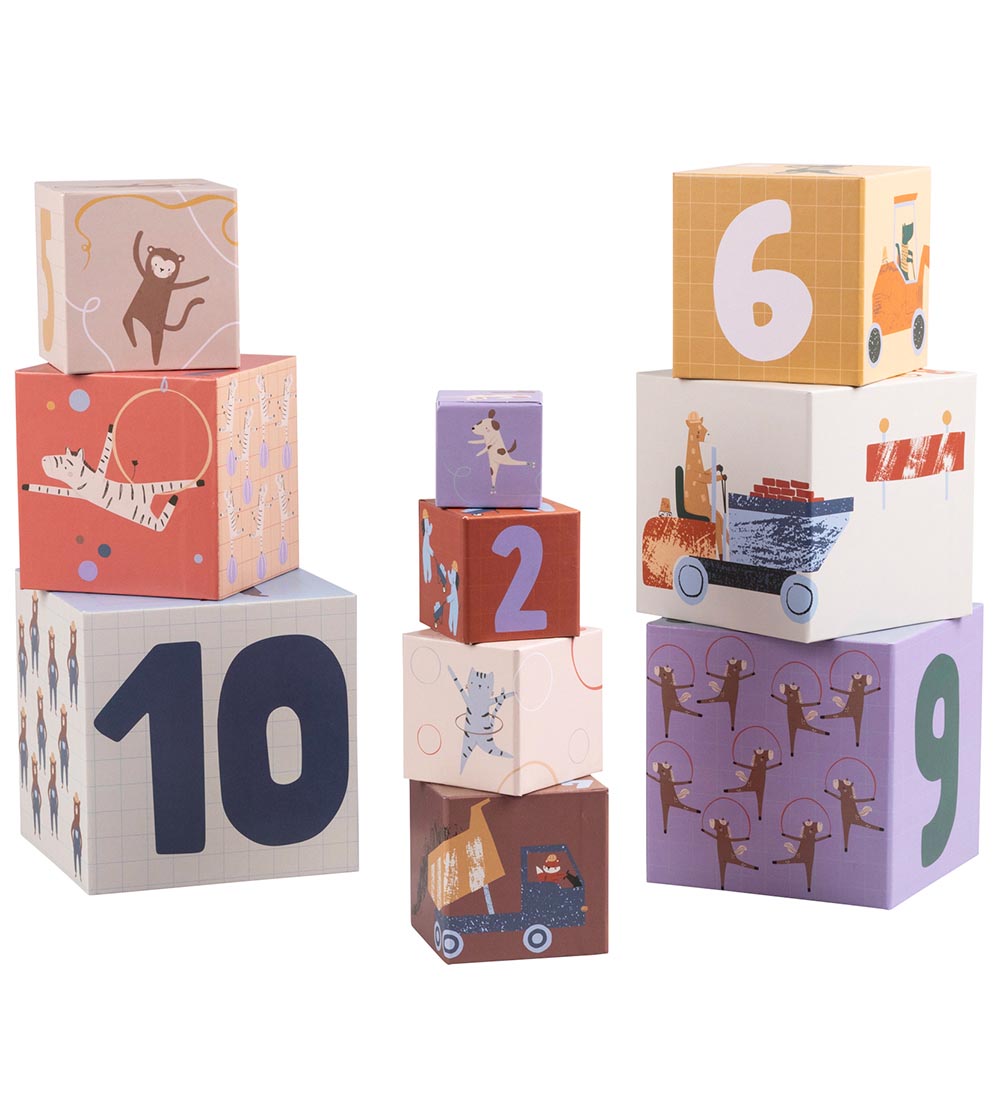 Sebra Stapelboxen - 10 st. - Zehen/Baumeister - Sebra - One Size - Bauklötze von Sebra