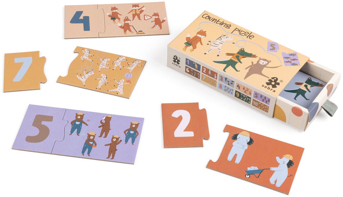 Sebra Zähl-Puzzle 1–10 Teeny Toes/Busy Builders von Sebra