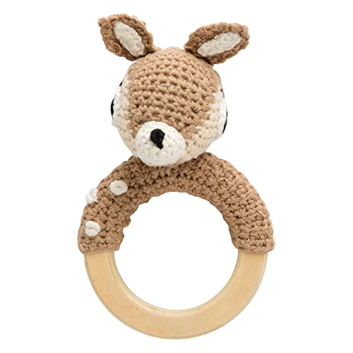 Sebra goldige Baby Häkelrassel Greifling Crochet REH Dixi Rehkitz Hellbraun von Sebra