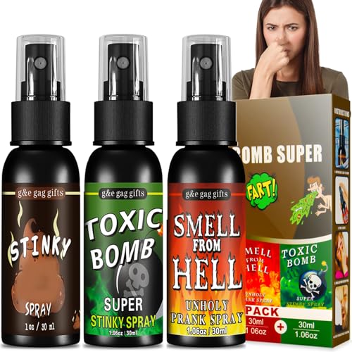 Seelenklang Furzspray Stinkbomben Fart Spray Prank Artikel - 3 Stück Extrem Pupsspray, Liquid Furz Spray Stinkbombe für Streichspielzeug Seelenklang Furzspray Stinkbomben Fart Spray Prank Artikel - 3 Stück Extrem Pupsspray, Liquid Furz Spray Stinkbombe für Streichspielzeug von Seelenklang