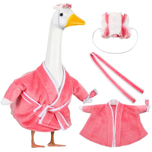 Seenelling Halloween Old Lady Goose Outfits für den Sommer, 58,4 cm hoch, Zement oder Kunststoff, Veranda, Gans, Rasenkleidung für Garten, Hof (Rosa) von Seenelling