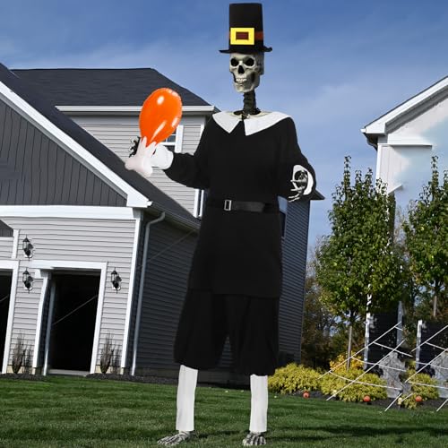 Seenelling Riesiges Skelett-Kostüm-Set, 3,6 m, für den Außenbereich, Hof, Garten, Rasen, Dekoration für Weihnachten, Halloween, Requisiten, Dekoration, inklusive Kleidung, Hut, aufblasbares von Seenelling