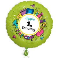Schulanfang Folienballon "Jippie, 1. Schultag", Ø 35cm, Heliumballon Schulanfang Folienballon "Jippie, 1. Schultag", Ø 35cm, Heliumballon von Segelken