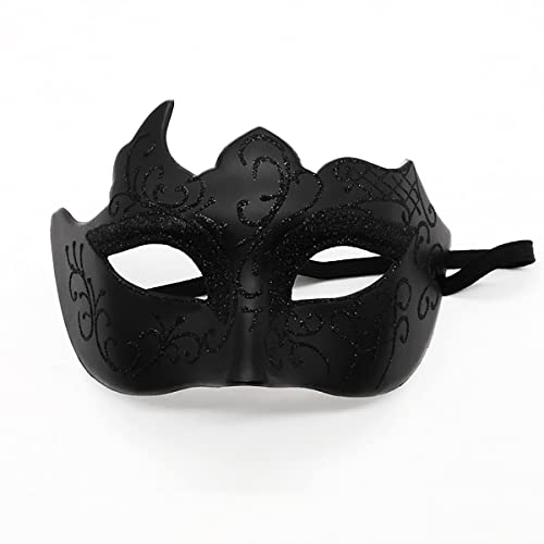 Seglory Venezianische Masken, Maskerade Maske Venezianischen Cosplay Fasching Verkleidung Maskenball Venedig Karneval Mottoparty Kostüm Maske für Herren und Damen (Schwarz) von Seglory
