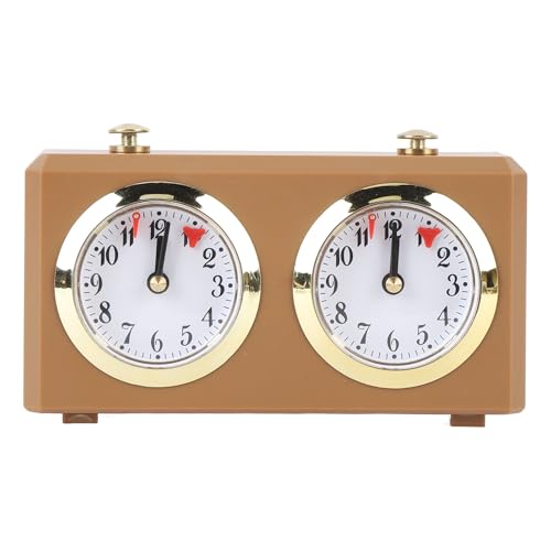 Mechanische Schachuhr Vintage Analog Schachuhr mit großen Zifferblättern Mechanismus für Weiqi -Wettbewerbe (Bräunen) von Segrehy