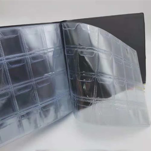 Sammlungshalter Buch Organizer 240 Taschen Transparent PVC Penny Album Display Speicher für Sammler Souvenir Medaillen Token 25mm Größe Rot Schwarzes Grün Blau (Schwarz) von Segrehy