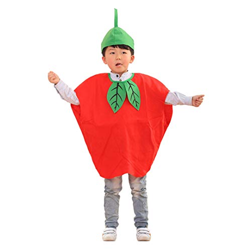 Segreto Damen Herren Apfel Kostüm Ärmelloses Oberteil für Halloween Karnevalskostüme Party Verkleidung und Rollenspiel Cosplay von Segreto
