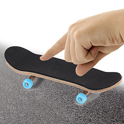 Segutage Mini Finger Skateboard Set, Ahornholz Legierung Skate, Reduzieren Fingerboard Finger Spielzeug mit Box für Montage Skateboarding Spielzeug Sport Spiele (Hellblau) von Segutage