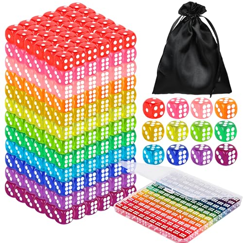 120-teiliges farbiges Würfel-Set, 14 mm, polyedrische Würfel, 6-seitige Standardwürfel mit Aufbewahrungstasche, für Tischspiele, Brettspiele, Klassenzimmer, Mathematikunterricht von Seifar