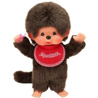 Monchhichi Plüschfigur Junge Stretch mit Latz rot/braun 20cm von Sekiguchi Europe B.V.