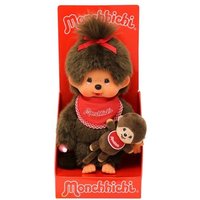 Monchhichi Plüschfigur Mädchen mit Mini rot/braun 20cm von Sekiguchi Europe B.V.