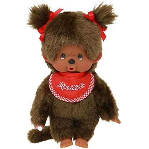 Sekiguchi Mädchen Color | 20 cm | Monchhichi Puppe | mit original rotem Lätzchen von Sekiguchi