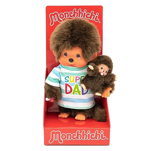 Sekiguchi 220960 - Original Monchhichi Junge, Plüschtier Papa mit Kind, Super Dad, ca. 20 cm großes Kuscheltier aus braunem Plüsch, Braun Sekiguchi 220960 - Original Monchhichi Junge, Plüschtier Papa mit Kind, Super Dad, ca. 20 cm großes Kuscheltier aus braunem Plüsch, Braun von Sekiguchi