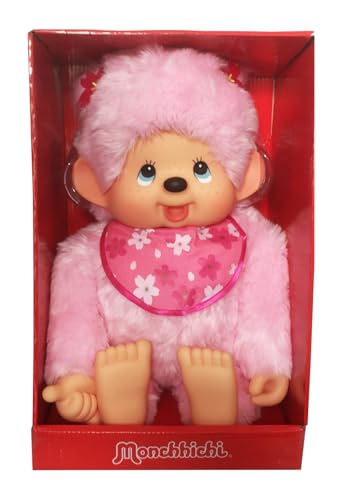 Sekiguchi 242429 - Original Monchhichi Mädchen Kirschblüte, Plüschtier mit Lätzchen und Zöpfen mit Blumen, ca. 80 cm großes Kuscheltier aus rosa Plüsch Sekiguchi 242429 - Original Monchhichi Mädchen Kirschblüte, Plüschtier mit Lätzchen und Zöpfen mit Blumen, ca. 80 cm großes Kuscheltier aus rosa Plüsch von Sekiguchi