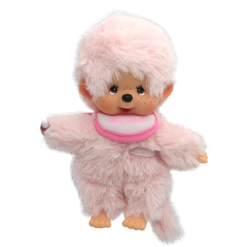 Sekiguchi Junge Rosa | 13 cm | Monchhichi Color Puppe | mit rosafarbenem Lätzchen von Sekiguchi