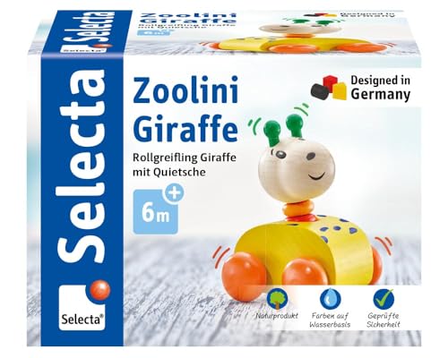 Selecta 61037 Zoolini Giraffe, Greifling und Quietschfigur von Selecta