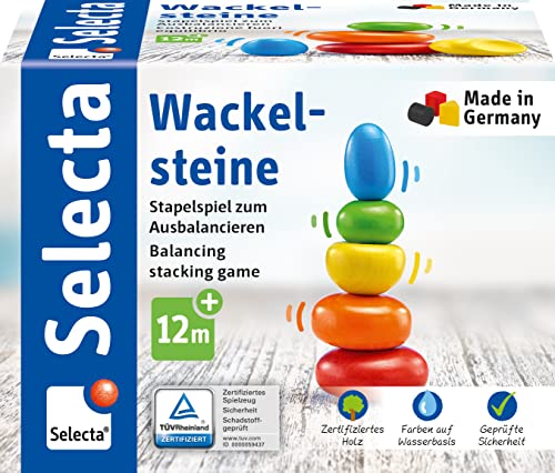 Selecta 62009 Wackelsteine, Stapelspielzeug aus Holz, 6 cm von Selecta