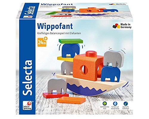 Selecta 62012 Wippofant, Stapelspielzeug aus Holz, 15, 5 cm von Selecta