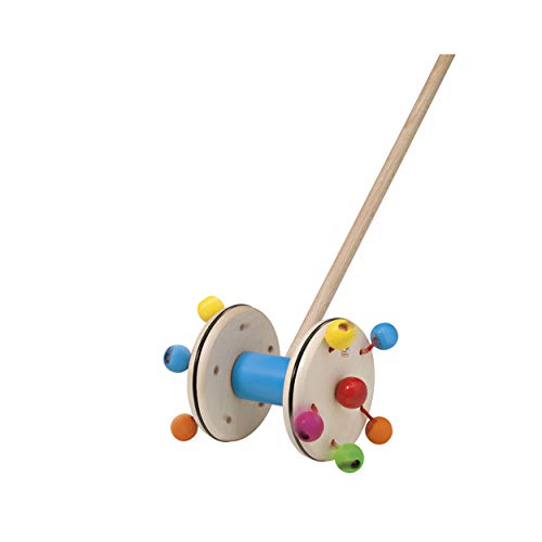 Selecta 62028 Roller, Schiebefigur, Schiebe-und Nachziehspielzeug aus Holz, 10 cm von Selecta