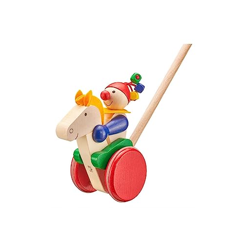 Selecta 62029 Trotto, Schiebefigur, Schiebe-und Nachziehspielzeug aus Holz, 17 cm von Selecta