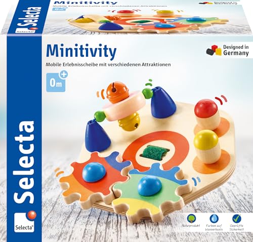 Selecta 62036 Minitivity, Motorikspielzeug, 1 Jahr to 3 Jahre, aus Holz, 14 cm von Selecta