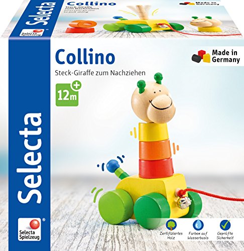 Selecta 62037" Collino Nachziehspielzeug und Stapelspielzeug, Bunt, 18 cm von Selecta